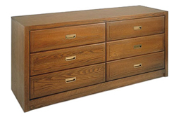Woodcrest Dresser, 6 Drawers, 3 Side by Side, 48"W